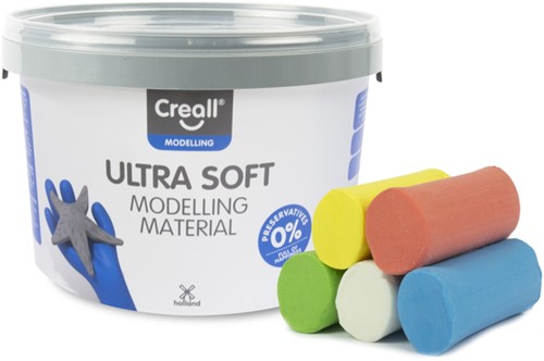 Klei Creall Play-it Ultra Soft helder  rood/blauw/groen/geel/wit 1100 gram
