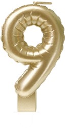 Foil balloon candle gold 9