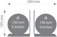 Boekensteun Troika met magnetische globes 13cm set à 2 stuks zwart-2