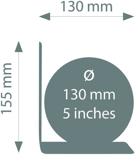 Boekensteun Troika met magnetische globe 13cm zwart-zilver-2