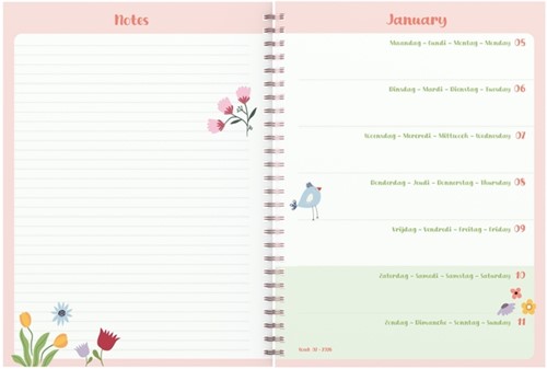 Agenda 2026 Lannoo bureau 170x230 Fragile 7dagen/2pagina's roze-2