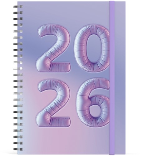 Familiekalender 2026 Lannoo A5 Bubblicious 7d/2p lila