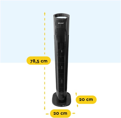 Torenventilator BRASQ F500 H79cm zwart-2