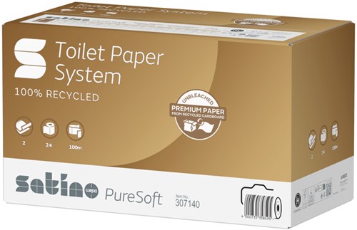 Toiletpapier Satino JT3 PureSoft systeemrol 2-laags 100m naturel 307140