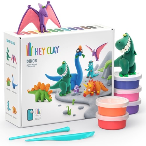 Klei Hey Clay dinos set à 15 delen