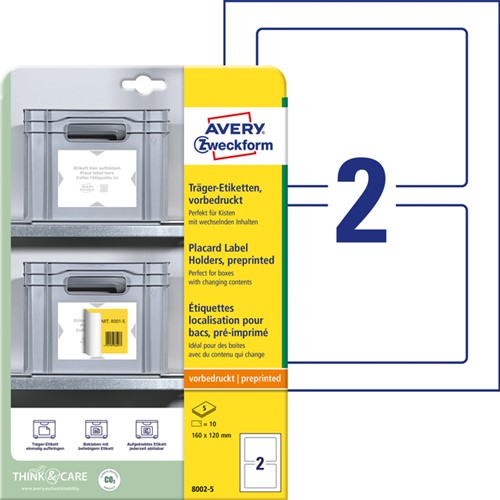 Positioneeretiket Avery 8002 160x120mm bedrukt 10 stuks-2