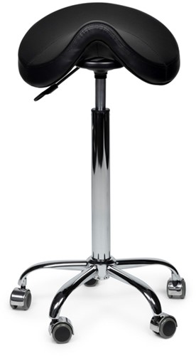 Zadelkruk Office Premium hoog zonder voetring harde wielen zw