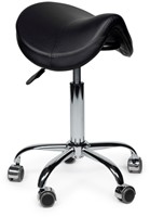 Zadelkruk Office Premium laag zonder voetring harde wielen zw-3