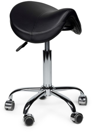 Zadelkruk Office Premium laag zonder voetring harde wielen zw-3