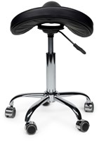 Zadelkruk Office Premium laag zonder voetring harde wielen zw-1