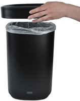 Afvalbak Desq open inworp 20 liter metaal zwart-3