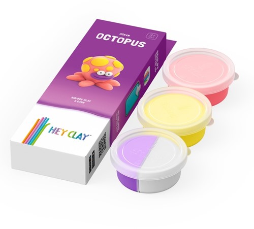 Klei Hey Clay Octopus 3 potjes-2
