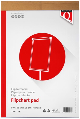 Flipoverpapier Quantore 65x95cm 50vel recycled ongevouwen