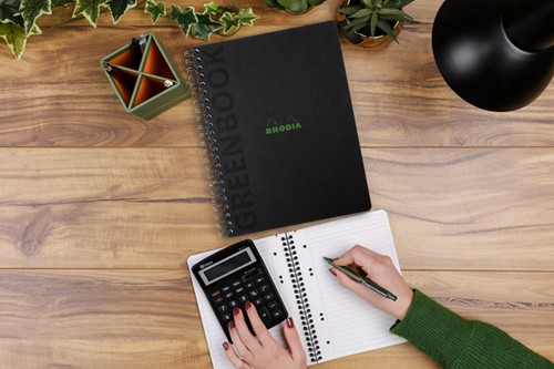 Notitieboek Rhodia Greenbook recycled A5+ lijn 160 pagina's 90gr hc-3