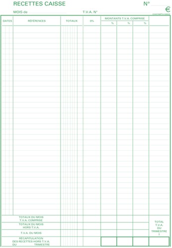 Kasboek Exacompta Manifold ontvangsten dupli 50vel FR-3