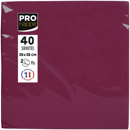 Servet Pronappe 1/4 vouw 2-laags 380x380mm 40 vel bordeauxrood