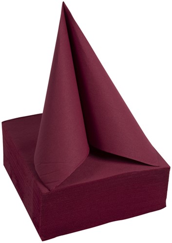 Servet Pronappe 1/4 vouw 2-laags 380x380mm 40 vel bordeauxrood-2
