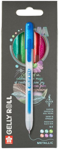 Gelschrijver Sakura Gelly Roll Metallic 08 klikfunctie set à 6 kleuren-2