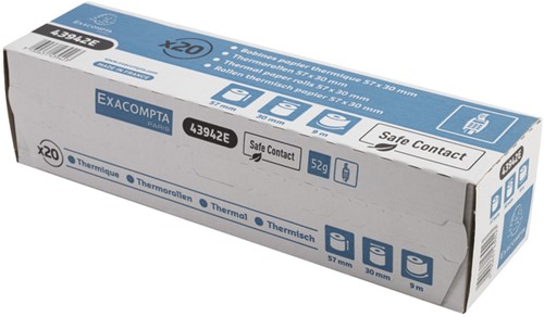 Telrol Exacompta 57mmx9m kern Ø12mm SafeContact thermisch-2