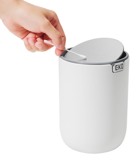 Afvalbak EKO Fandy 2 tafelmodel met swingdeksel 1,5 liter wit-3