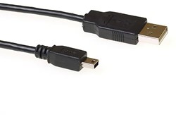 Kabel ACT USB USB mini-B 2.0 M 5pin zwart 1.8 meter