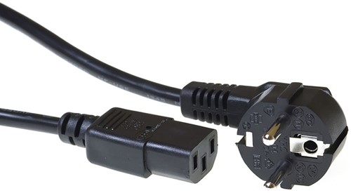Kabel ACT Netsnoer CEE 7/7 male - C13 zwart 3 meter