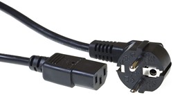 Kabel ACT Netsnoer CEE 7/7 male - C13 zwart 3 meter