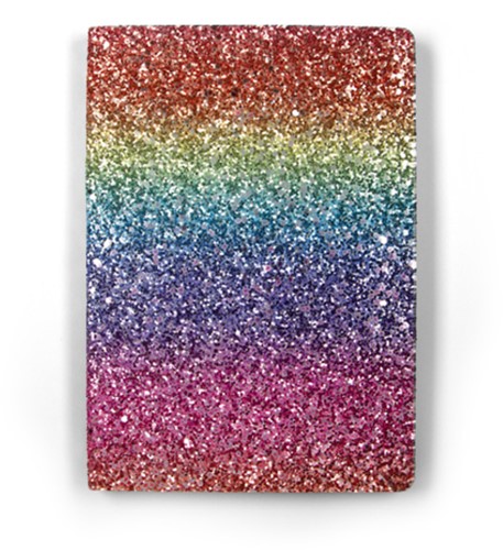 Notitieboek Paperclip Rainbow A5 lijn 96 vel 100gr glitter