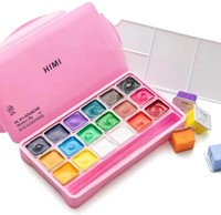 Gouache HIMI 18 kleuren 30gr opbergbox roze-1
