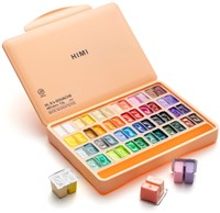 Gouache HIMI twin cups 48 kleuren 12gr opbergbox Peach Fuzz-3