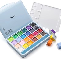 Gouache HIMI 24 kleuren 30gr opbergbox ice blue-1