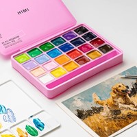 Gouache HIMI 24 kleuren 30gr opbergbox roze-1