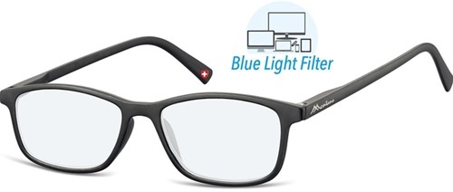 Leesbril  Montana +1.00 dpt blue light filter zwart