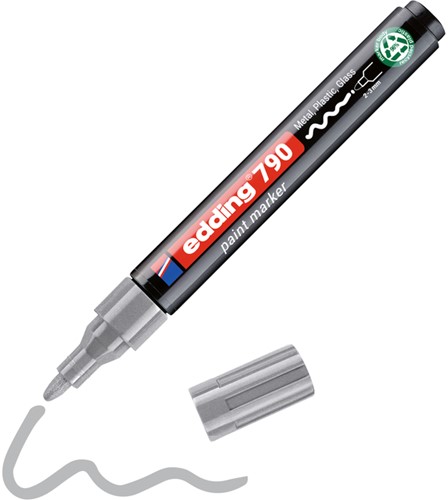 Paintmarker edding 790 op alcoholbasis 2-3mm zilver-2