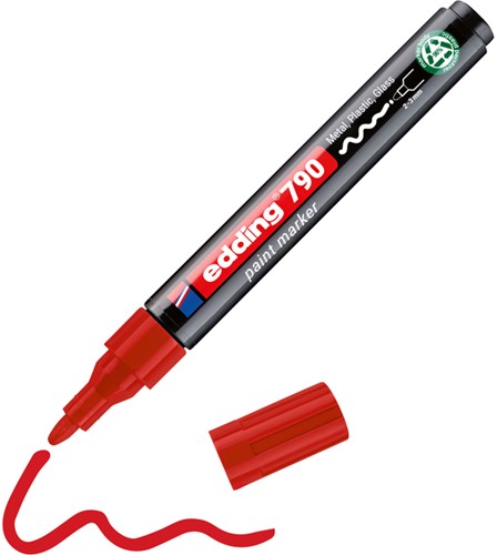 Paintmarker edding 790 op alcoholbasis 2-3mm rood-2