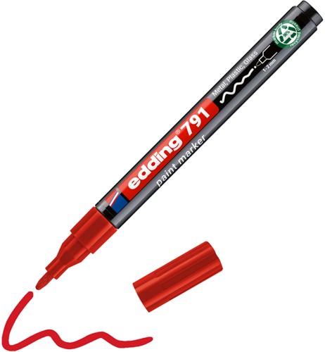 Paintmarker edding 791 op alcoholbasis 1-2mm rood-2