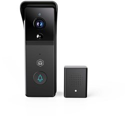 Videodeurbel Nedis Smartlife Wifi 3MP Full HD 1296p zwart