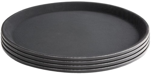 Dienblad Olympia Kristallon antislip rond Ø40.6cm PP zwart-2