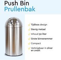 Afvalbak BRASQ Push Bin PB230+ 30 liter rvs-3