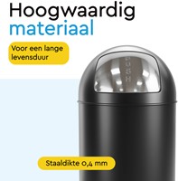 Afvalbak BRASQ Push Bin PB230+ 30 liter zwart-1