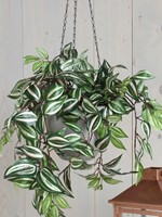 Kunstplant Mica Tradescantia hangend groen Ø25 45cm-2
