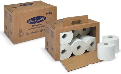 Toiletpapier BulkySoft Premium 2-laags 12x500 vel wit 64000