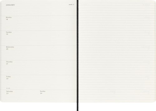 Agenda 2027 Moleskine 12M Planner Weekly 7dagen/1pagina xl sc black-3