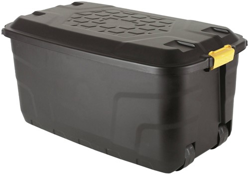 Opbergbox Bankers Box 110L met wielen robuust zwart