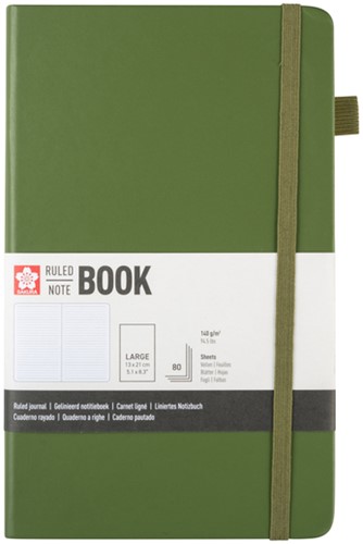 Notitieboek Sakura large 130x210mm lijn hard cover dennennaald