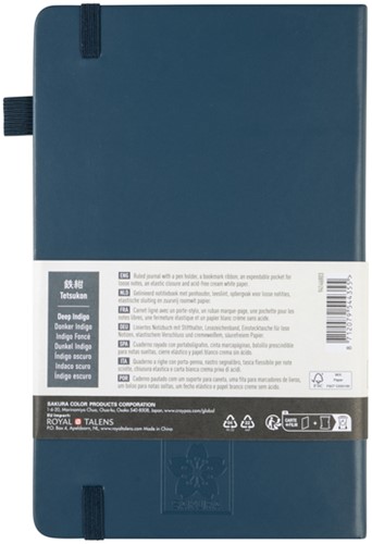 Notitieboek Sakura large 130x210mm lijn hard cover donker indigo-3