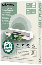 Lamineerhoes Fellowes A6 light 50% gerecycled mat 100stuks