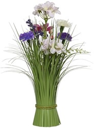 Kunstgras Everlands met bloemen assorti 40cm polyester