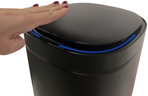 Afvalbak Desq Sensor 50 liter RVS zwart-3