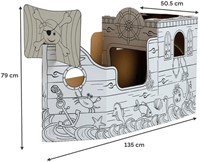 Kartonnen Piratenschip XL Bankers Box Play inkleurbaar-2